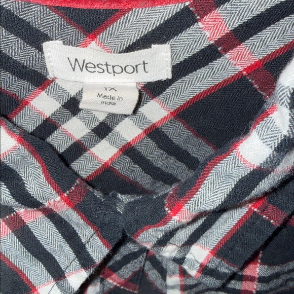 Westport Black, White & Red Plaid Button-Up Shirt - Picture 3 of 5